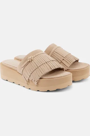 Gianvito Rossi Sandalias de ante con flecos