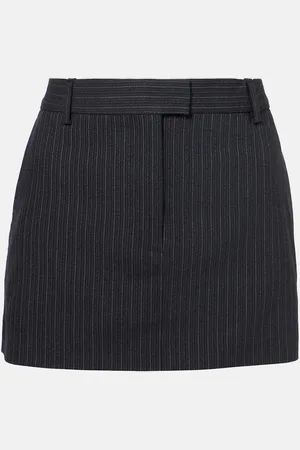 Acne Studios Minifalda de lana y algodón a rayas