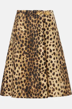 VALENTINO Falda midi de lana estampada