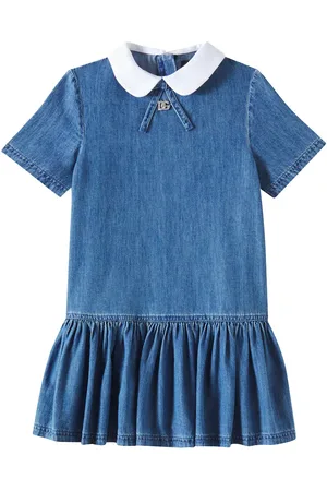 Dolce & Gabbana Vestido DG de chambray plisado