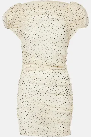 MAGDA BUTRYM Vestido corto de mezcla de seda con lunares