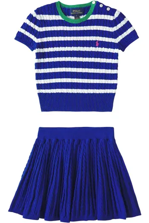 Ralph Lauren Set de top trenzado y falda plisada de algodón