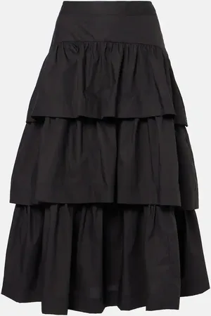 ULLA JOHNSON Falda midi Winnie de algodón a capas
