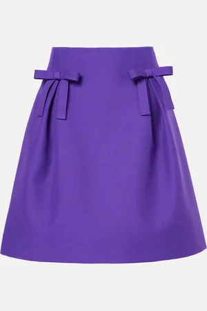 VALENTINO Minifalda de Crepe Couture con lazos