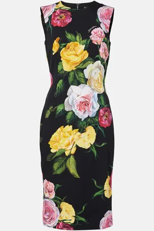 Dolce & Gabbana Vestido midi en mezcla de seda floral