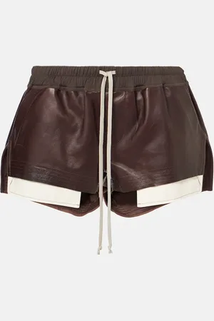 Rick Owens Shorts de piel de tiro alto