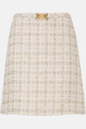 VERSACE Minifalda de tweed adornada