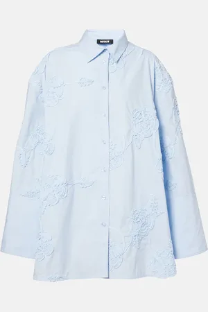ROTATE Camisa de algodón floral oversized