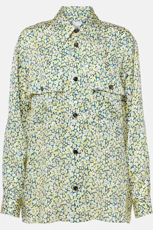 Bottega Veneta Camisa Daisy de charmeuse de seda floral