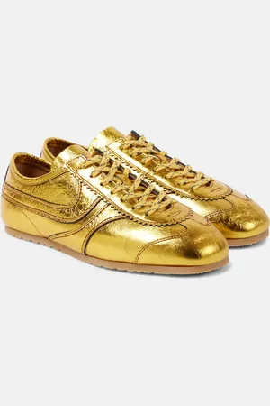 DRIES VAN NOTEN Zapatillas de piel metalizada
