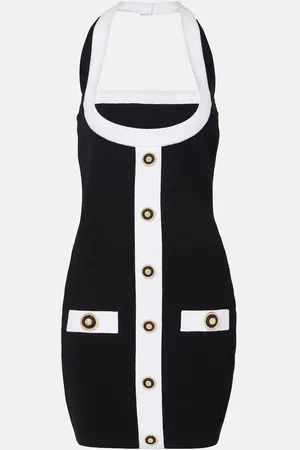 Balmain Vestido corto con cuello halter