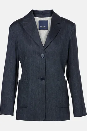 Max Mara Blazer Derna de sarga de mezcla de lino