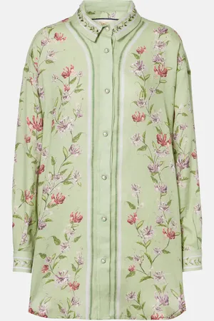 Agua by Agua Bendita Camisa Cecilia Honeysuckle de lino floral