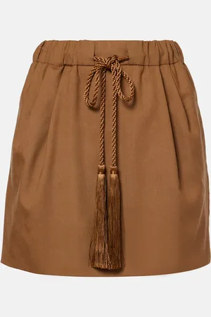 Max Mara Minifalda Tabarin de lana, mohair y seda