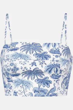 Staud Crop top Federico de algodón estampado