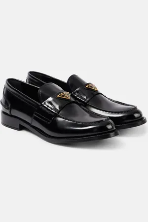 Prada Mocasines de piel cepillada con logo