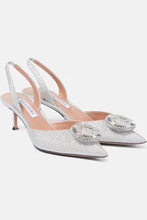 Aquazzura Salones destalonados Crystal Hoop 50 con glitter