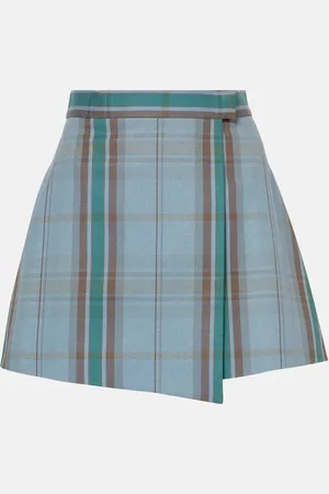 Vivienne Westwood Minifalda Cut Off de algodón y lino con tartán
