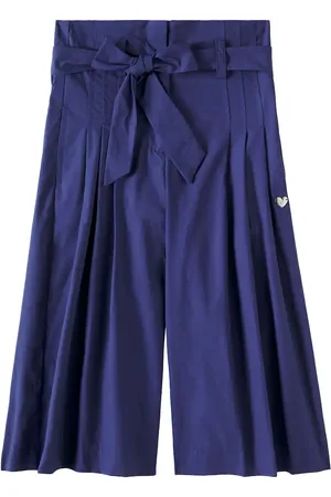 MONNALISA Pantalones palazzo de popelín de algodón