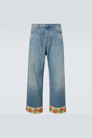 VALENTINO Jeans anchos de tiro medio con jacquard