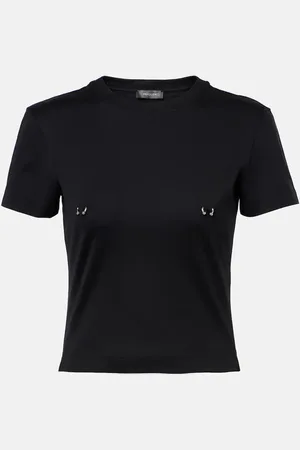 MUGLER Top de algodón fruncido