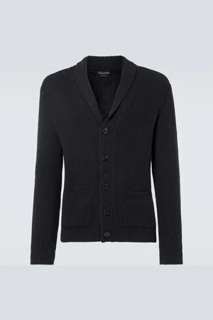 Tom Ford Cárdigan acanalado de lana y seda