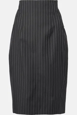 MUGLER Falda midi de mezcla de lana
