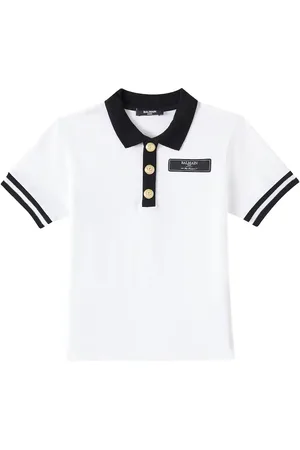 Balmain Polo de algodón con logo