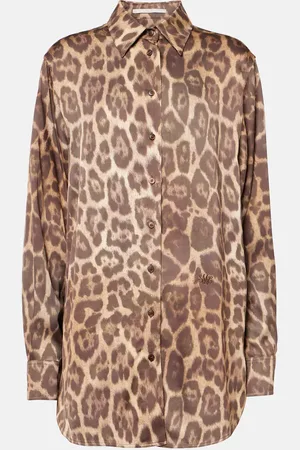 Stella McCartney Camisa con estampado de leopardo
