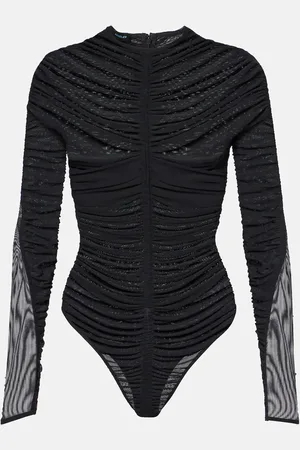 MUGLER Body transparente fruncido