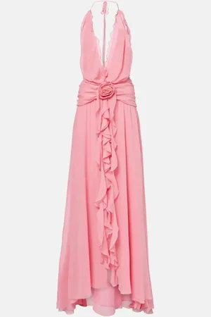BLUMARINE Vestido largo de georgette de seda