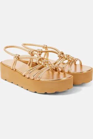 Gianvito Rossi Sandalias de piel metalizada