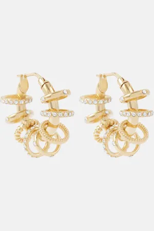 Amina Muaddi Pendientes de aro Multi Ring Small adornados