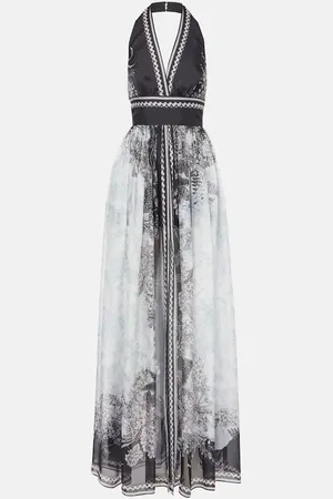 Elie saab Vestido largo de chifón de seda