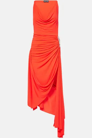 DAVID KOMA Vestido midi de lamé