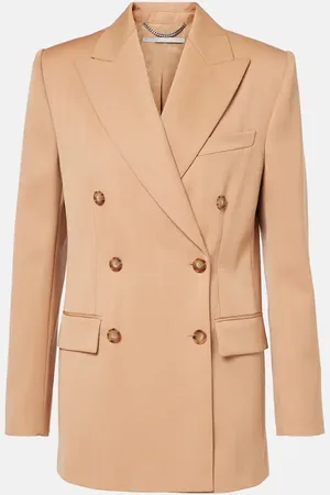Stella McCartney Blazer cruzado de lana a rayas