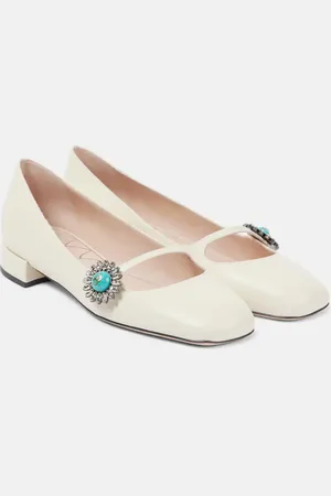 VALENTINO GARAVANI Salones Mary Jane Daisy de piel adornados