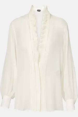 Tom Ford Blusa de seda con volantes
