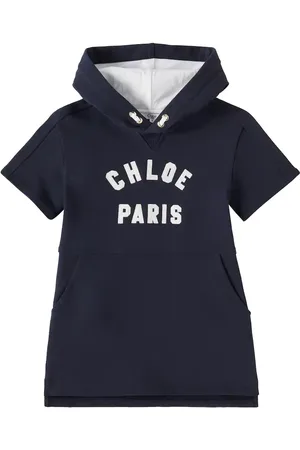 Chloé Chloé Kids Vestido con capucha de algodón