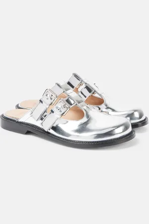 Loewe Bailarinas Mary Jane Campo de piel metalizada