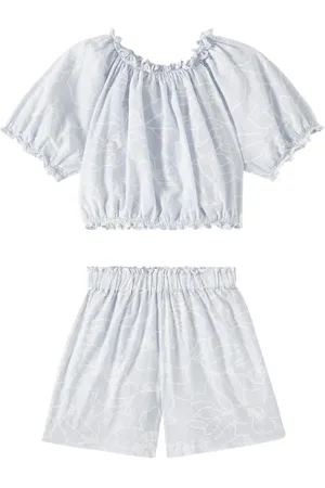 Il gufo Set de top y shorts de algodón