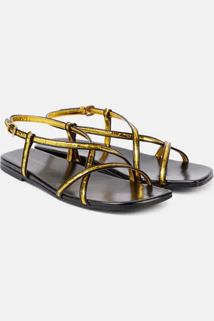 DRIES VAN NOTEN Sandalias de piel metalizada