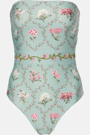 Agua by Agua Bendita Bañador Ilusión con bordado floral
