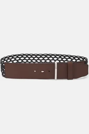 Max Mara Cinturón de piel y lona