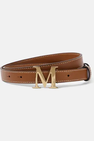 Max Mara Cinturón de piel con logo