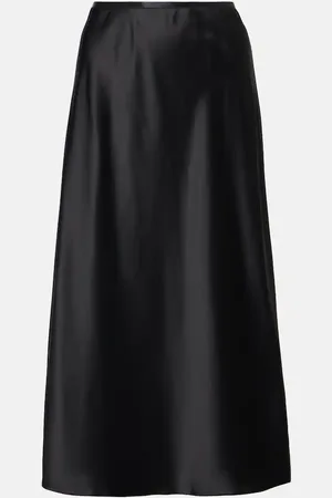 Max Mara Falda midi Carnet en satén de seda