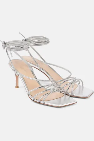 Gianvito Rossi Sandalias 70 de piel metalizada adornadas