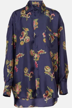 Etro Camisa de seda estampada