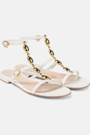 Gianvito Rossi Sandalias de piel adornadas