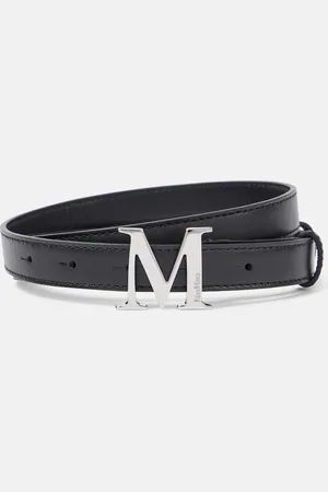 Max Mara Cinturón de piel con logo